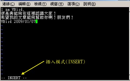 開始用 vi 來進行編輯
